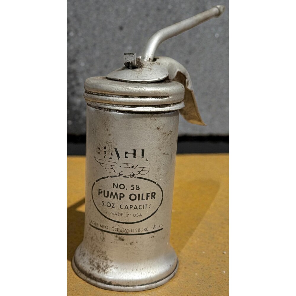 Vintage Eagle No. 58 Pump Oiler 5 oz Metal Can Made in USA